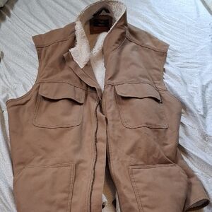 Men's Sherpa-Lined Work Vest in Brown